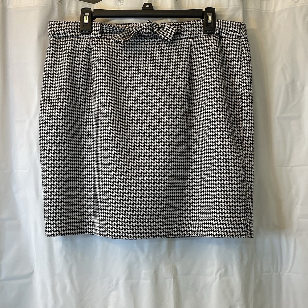 Ann‎ Taylor Loft Women Skirt Sz 12 Classic Houndstooth High Waist Pencil Lined